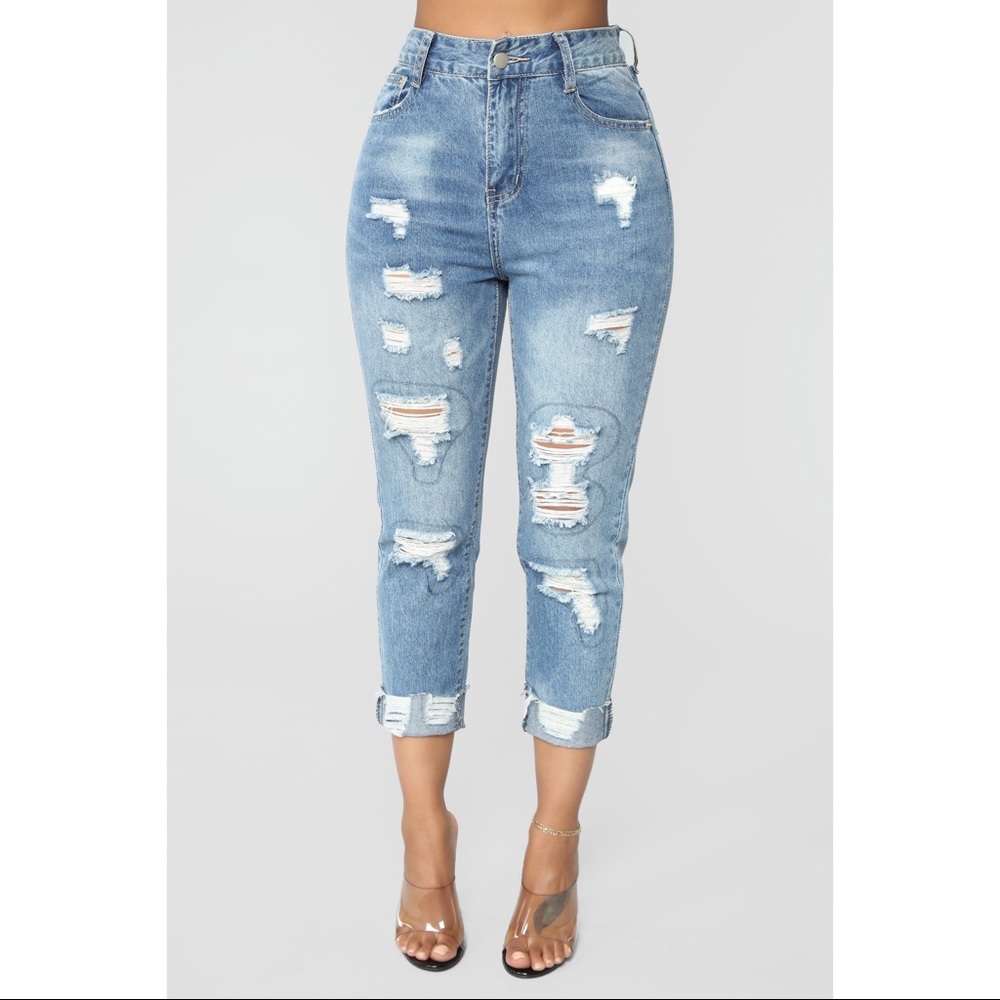💗👖 FASHION NOVA DISTRESSED BOYFRIEND JEANS 👖💗